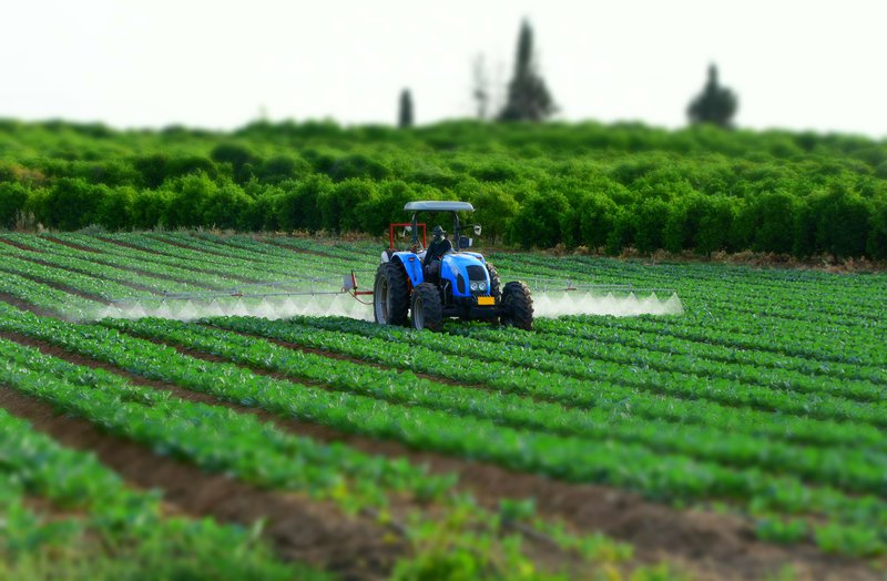 Compact tractor on small farm